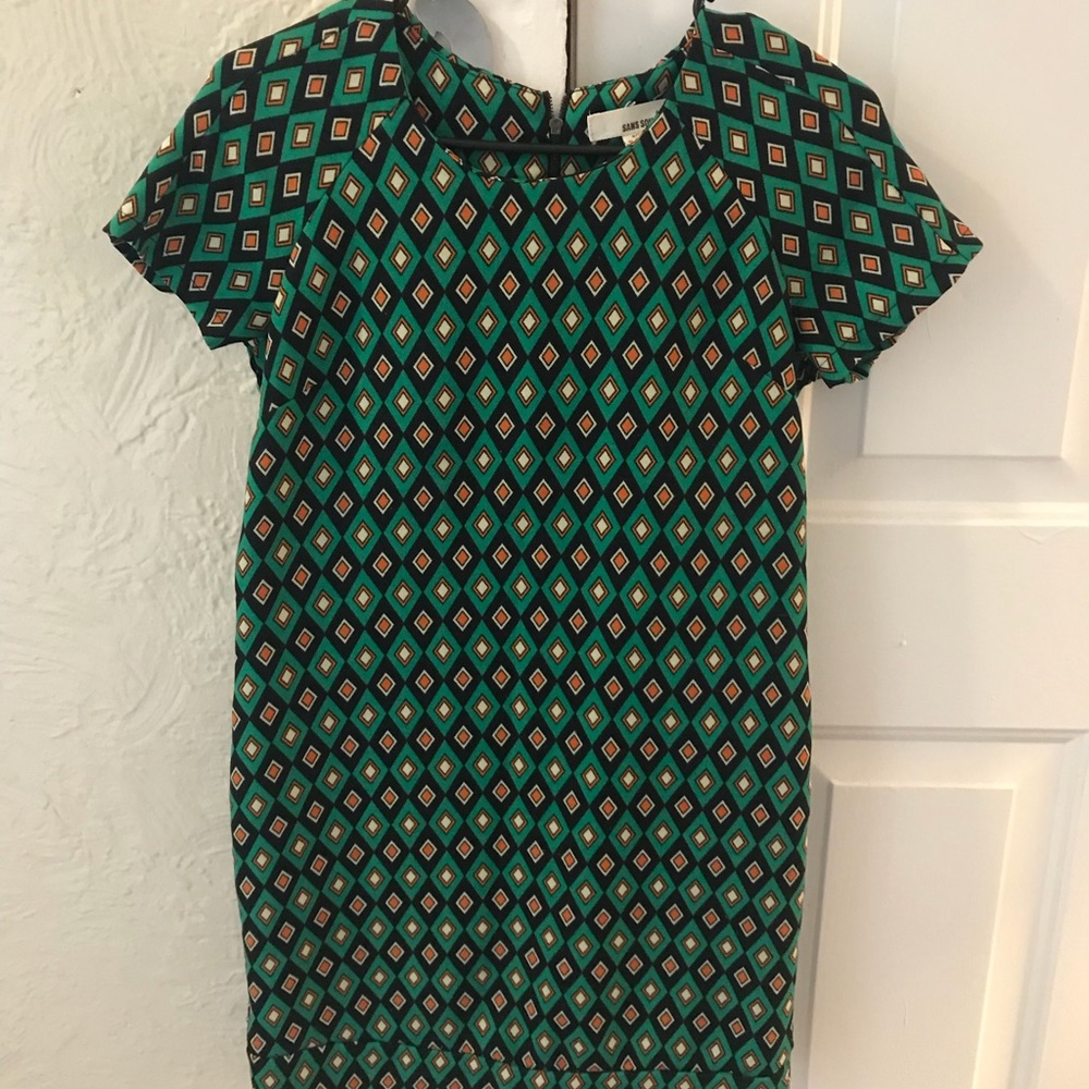 Sans Souci Green Shift Dress Size S